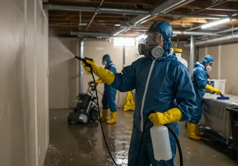 Basement Sanitization and Antimicrobial Treatment process in New Haven, WV