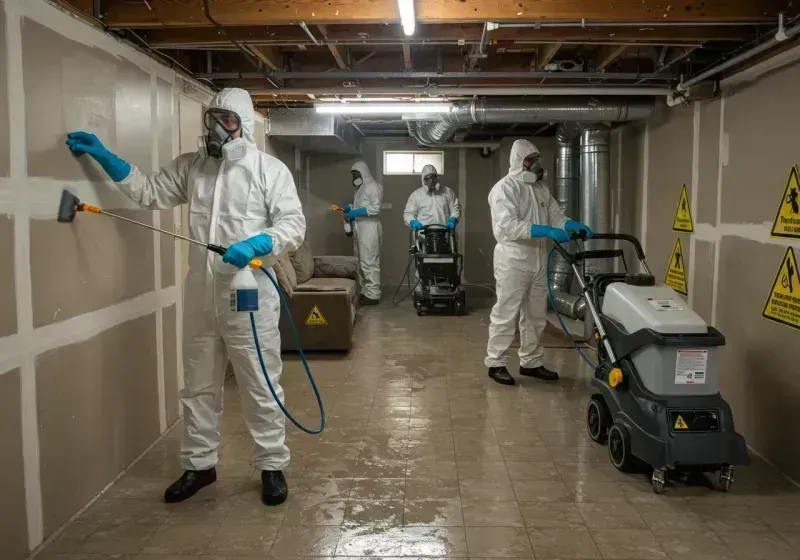 Basement Moisture Removal and Structural Drying process in New Haven, WV